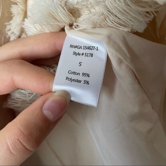 Joh Cream Fringe Skirt Size Small - Picture 6 of 6